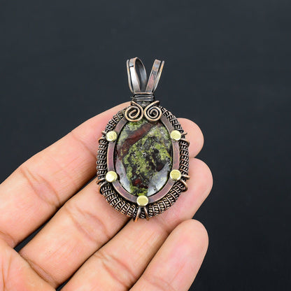 Green Bloodstone Gemstone Pendant