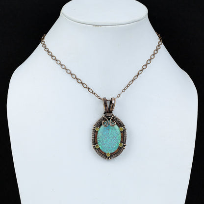 Copper Multicolor Triplet Opal Gemstone Pendant