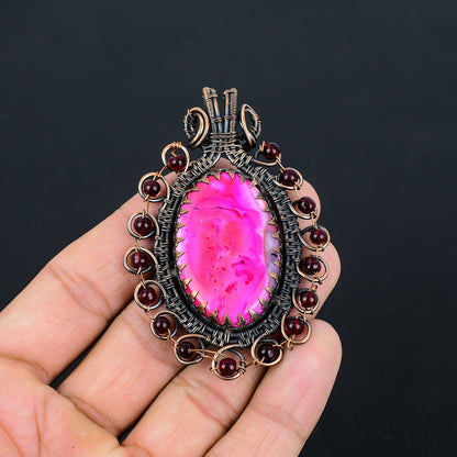 Pink Dendrite Opal Gemstone Pendant