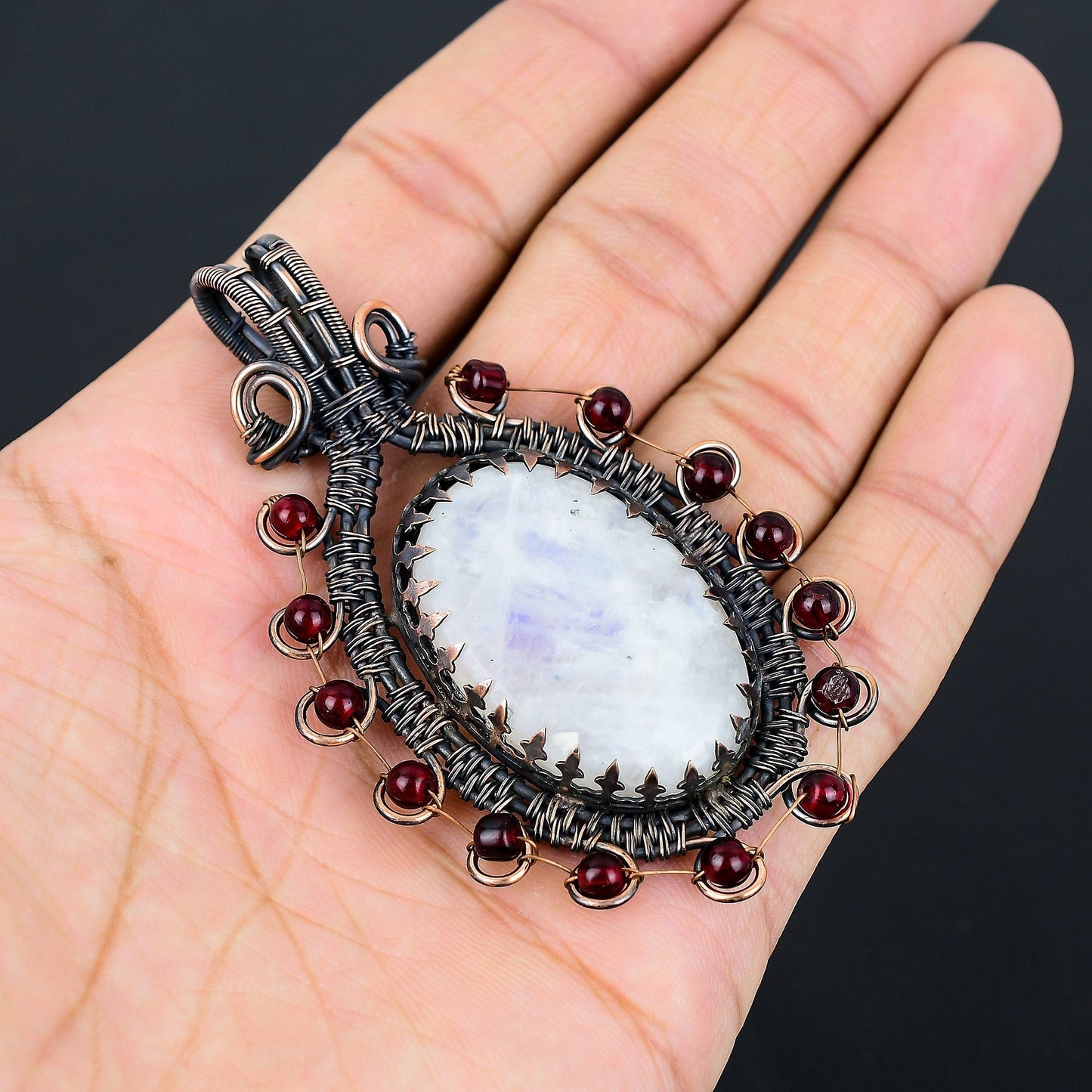 Rainbow Moonstone Gemstone Pendant