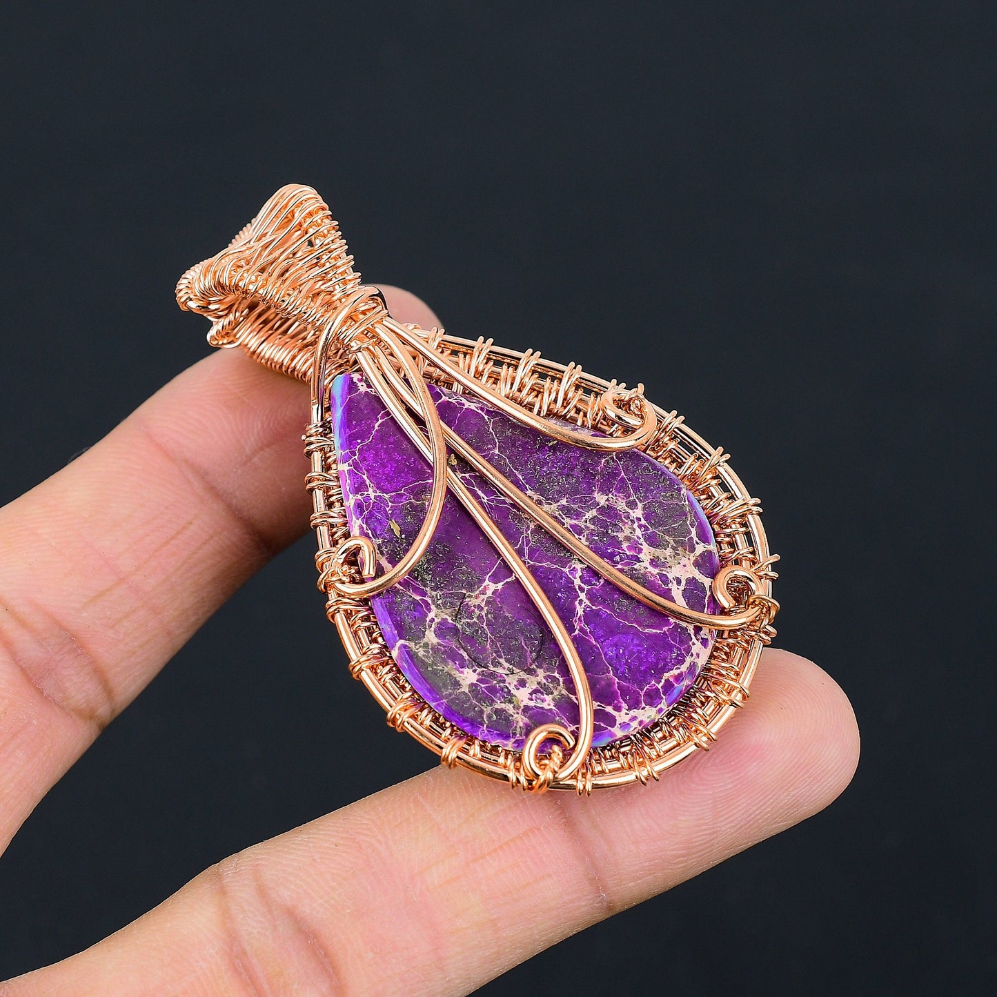 Purple Sea Sediment Jasper Gemstone Pendant