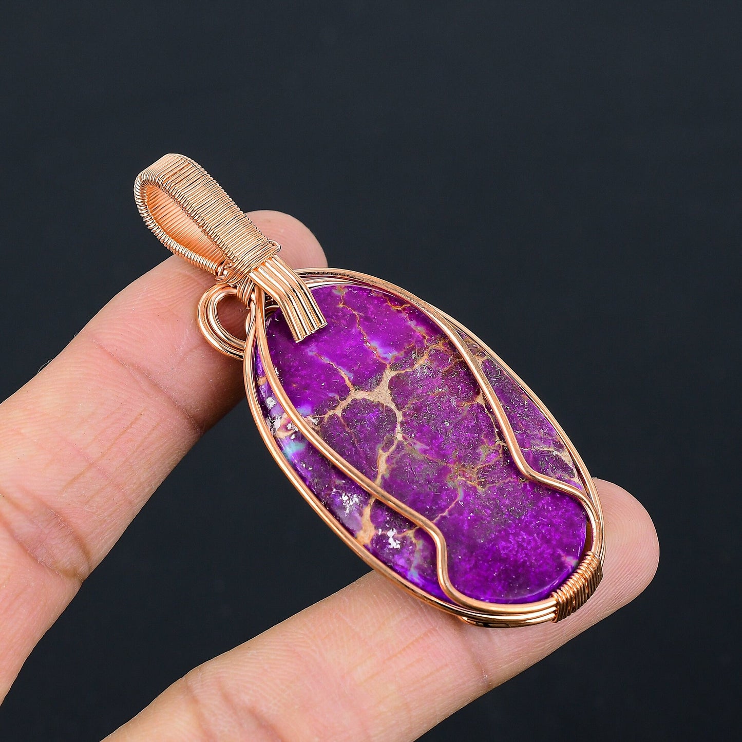 Purple Sea Sediment Jasper Gemstone Pendant
