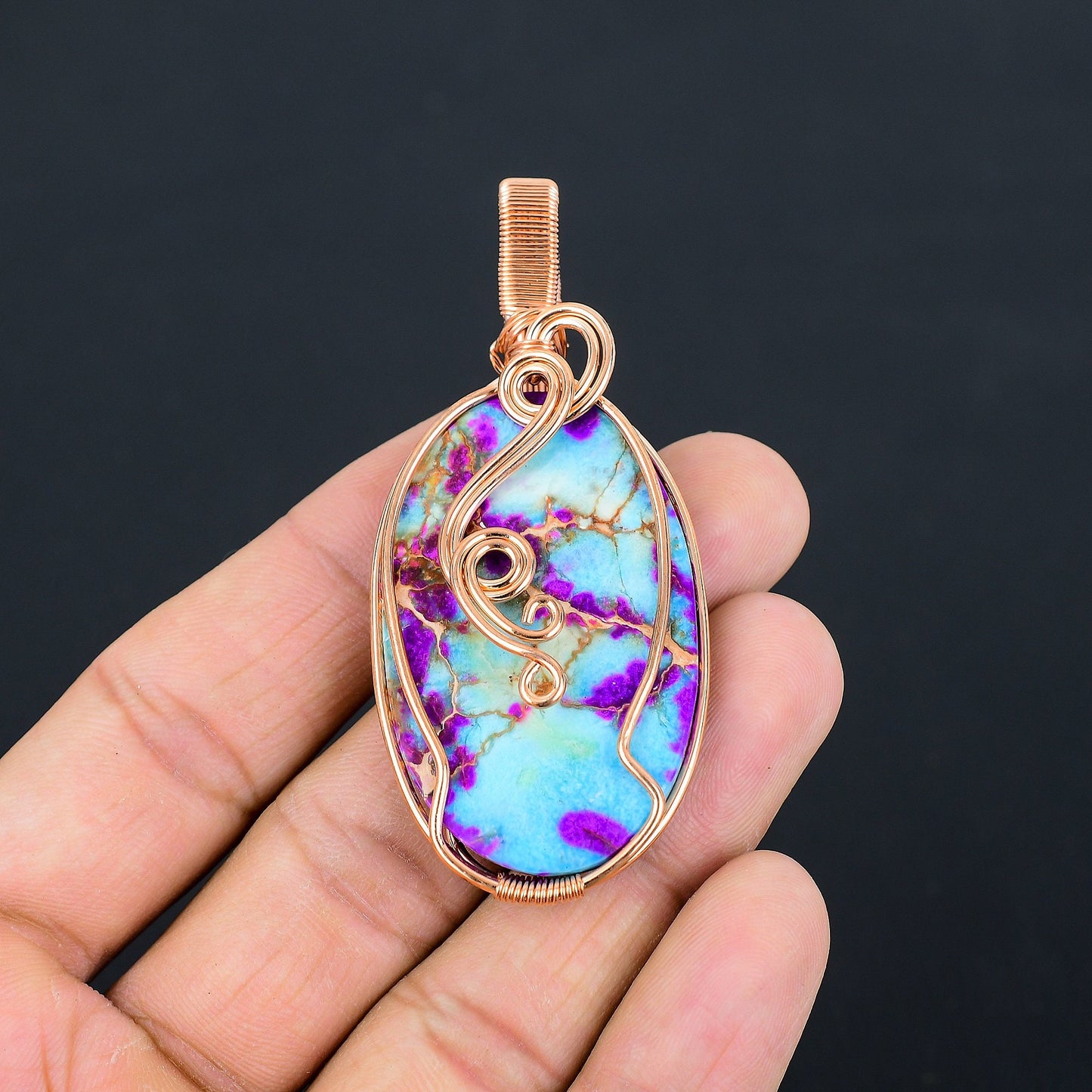 Purple Sea Sediment Jasper Gemstone Pendant
