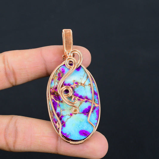 Purple Sea Sediment Jasper Gemstone Pendant