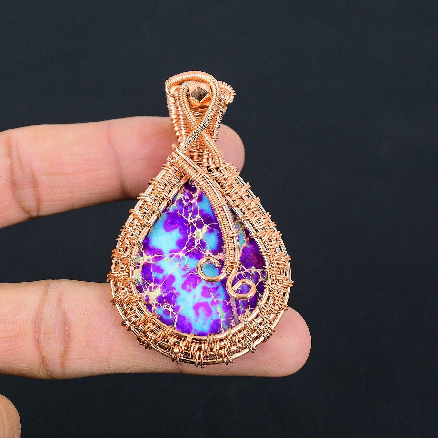 Purple Sea Sediment Jasper Gemstone Pendant