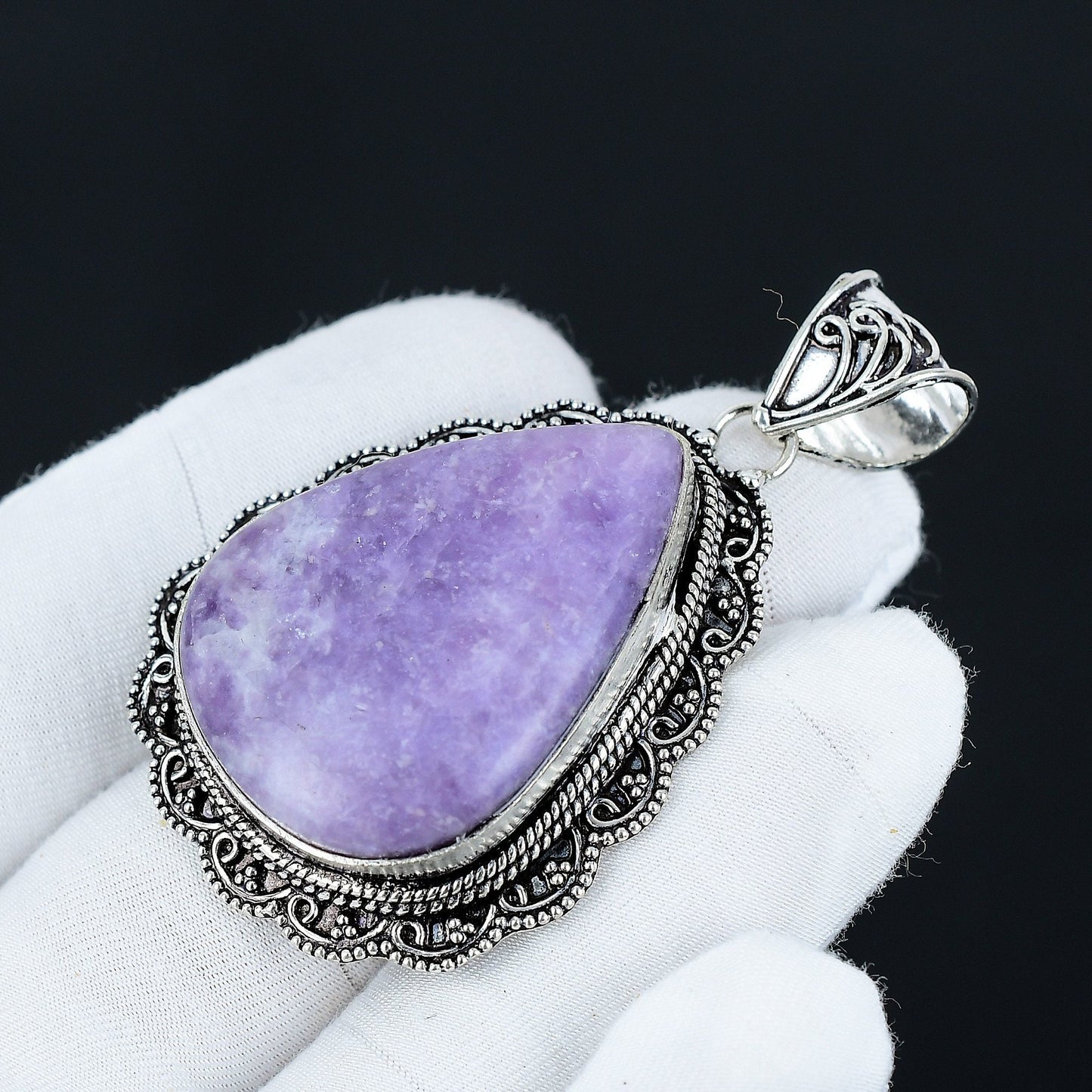 Purple Lepidolite Gemstone Pendant