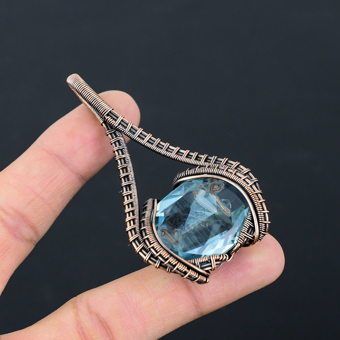 Aqua Blue Apatite Gemstone Pendant