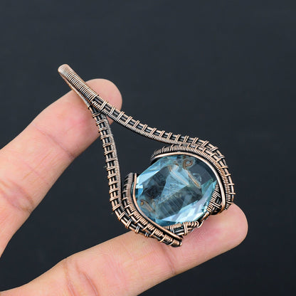 Aqua Blue Apatite Gemstone Pendant
