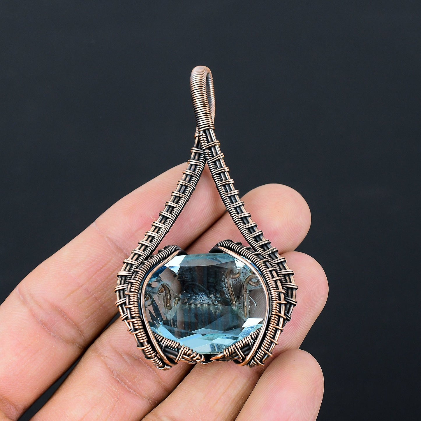 Aqua Blue Apatite Gemstone Pendant