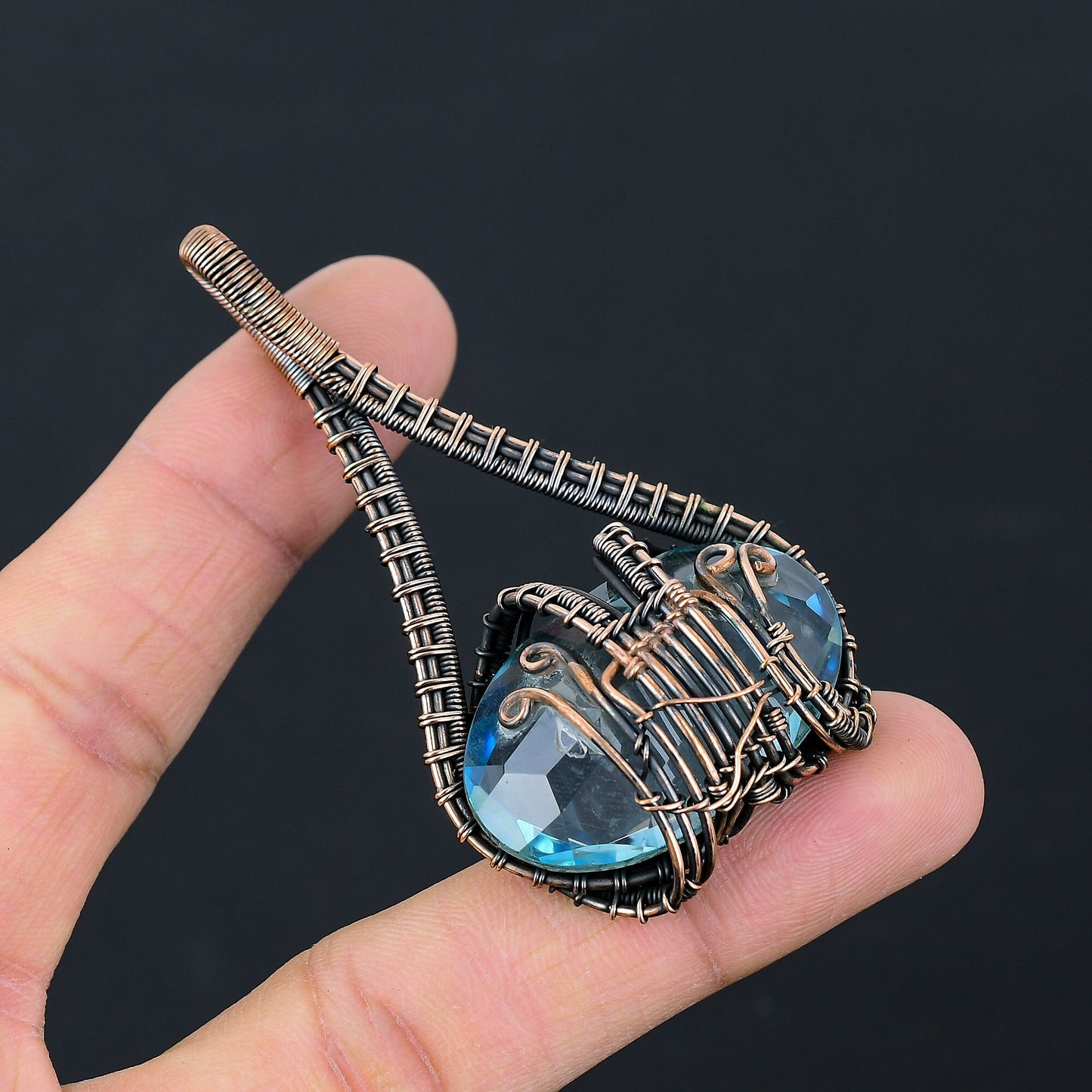 Aqua Blue Apatite Gemstone Pendant