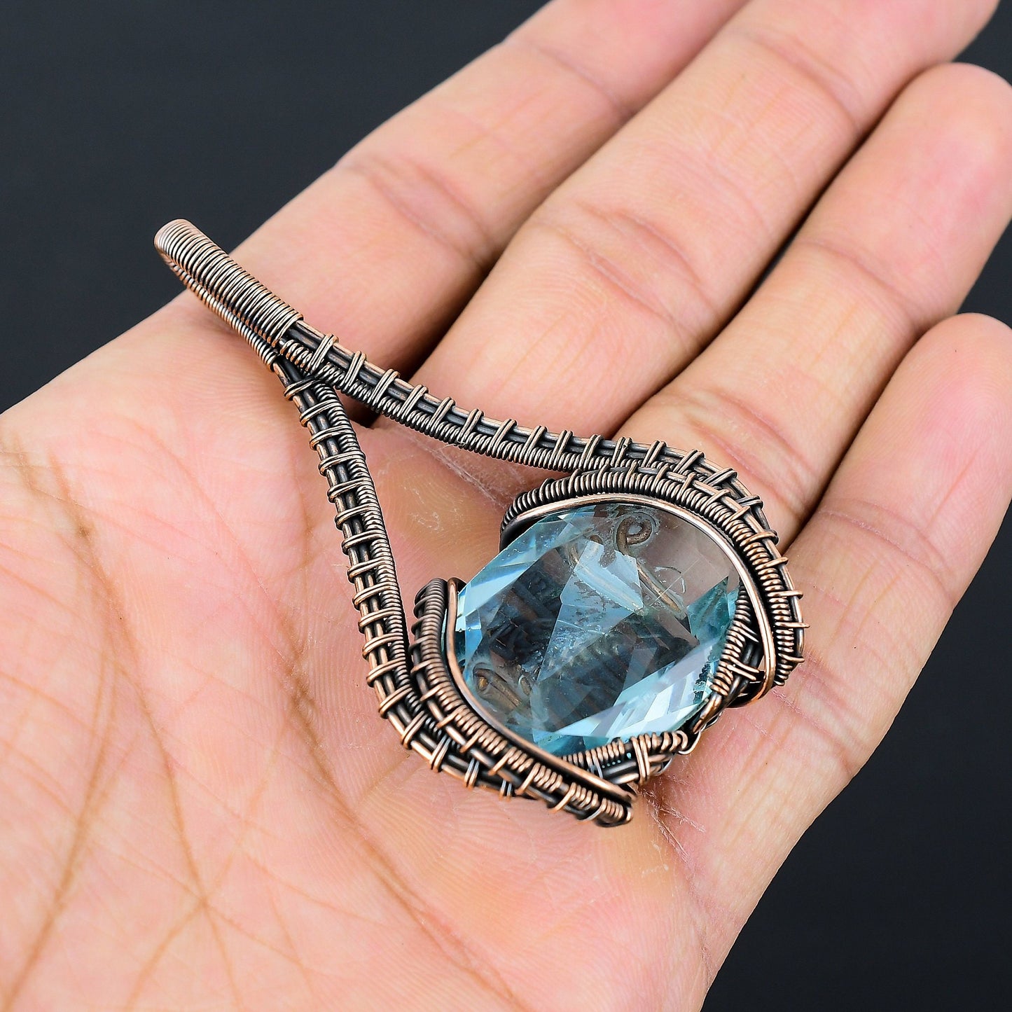 Aqua Blue Apatite Gemstone Pendant