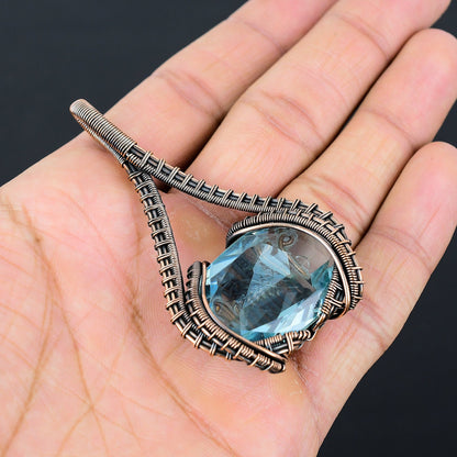 Aqua Blue Apatite Gemstone Pendant