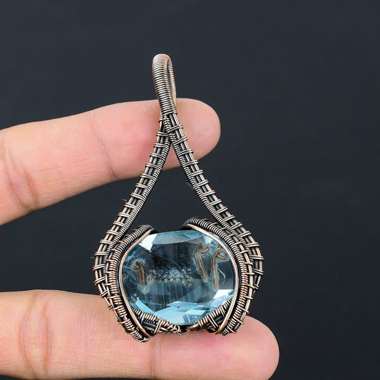 Aqua Blue Apatite Gemstone Pendant