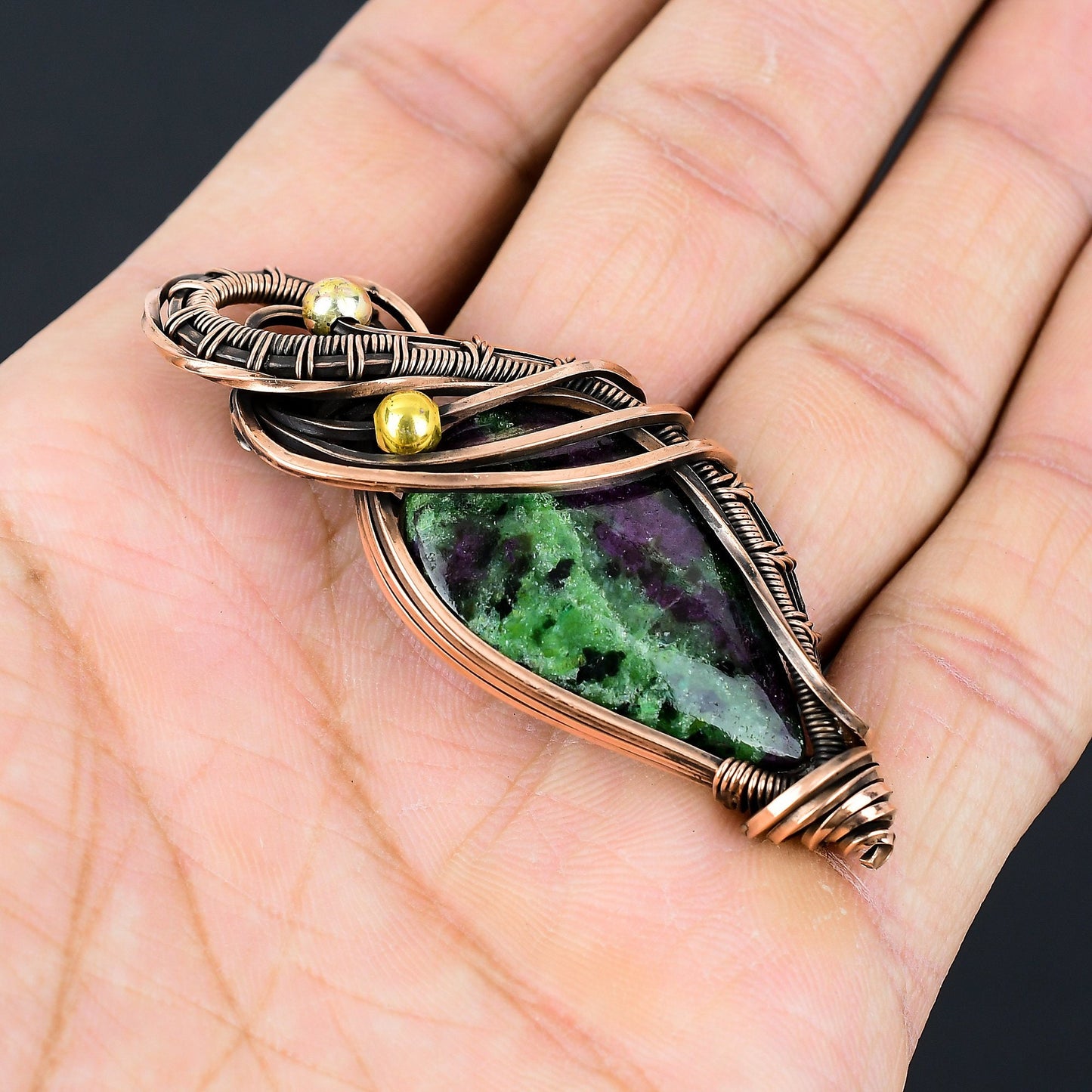 Green Ruby Zoisite Gemstone Pendant