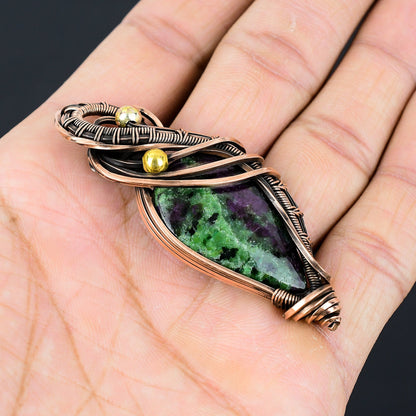 Green Ruby Zoisite Gemstone Pendant