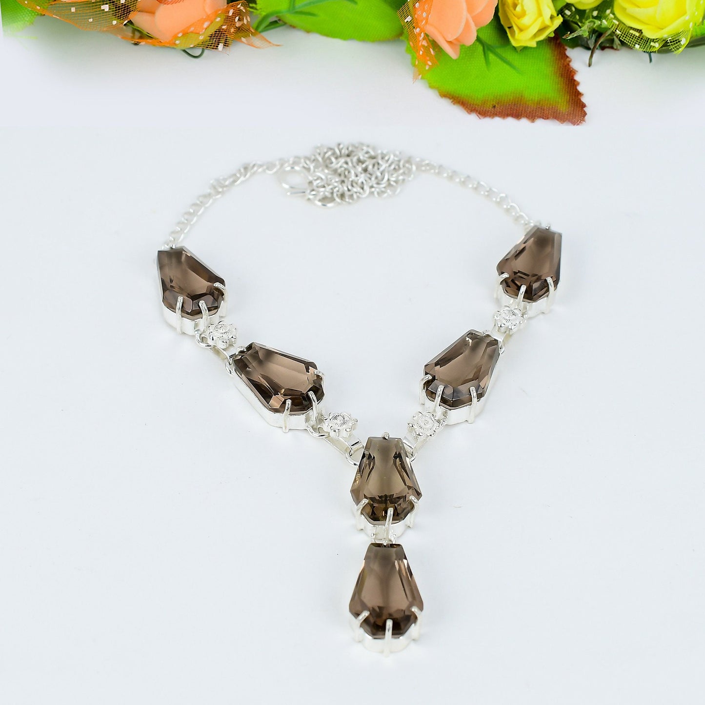 Smoky Topaz Sterling Silver Necklace