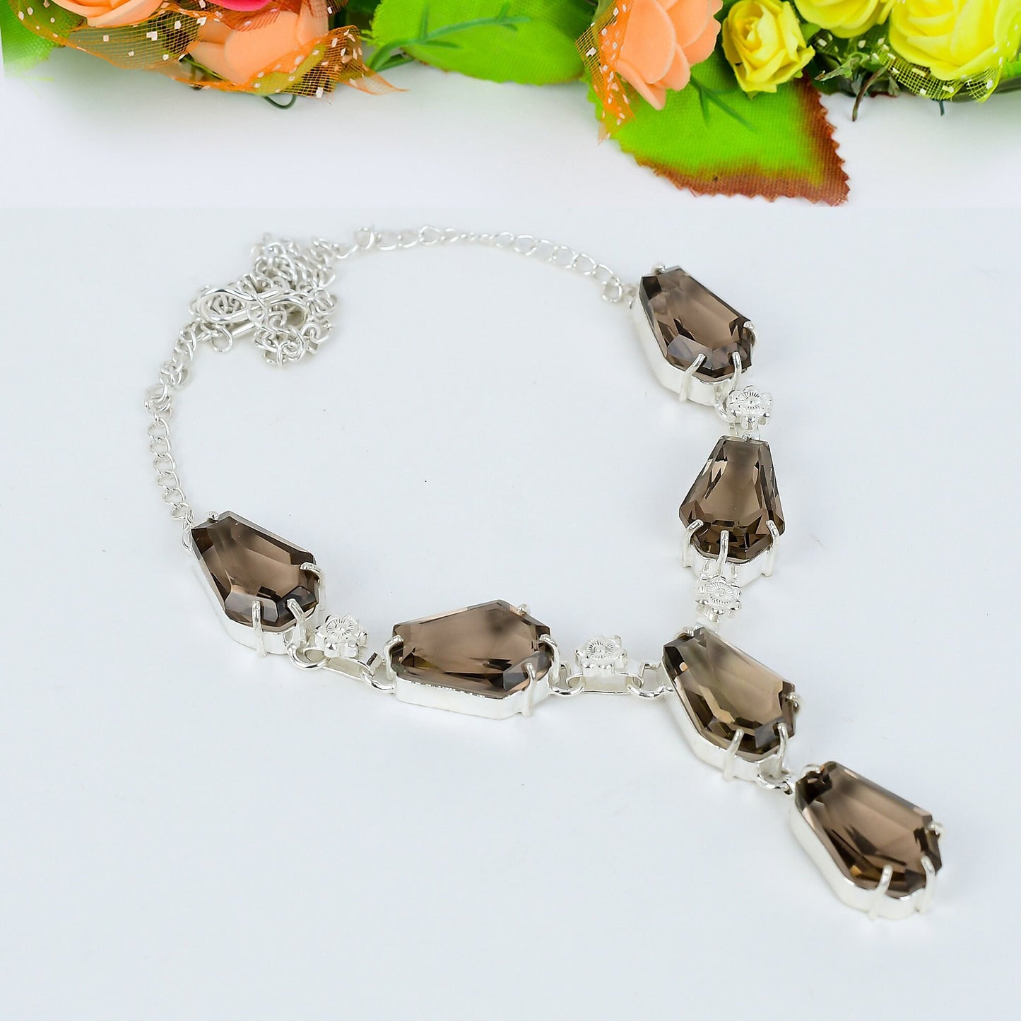 Smoky Topaz Sterling Silver Necklace