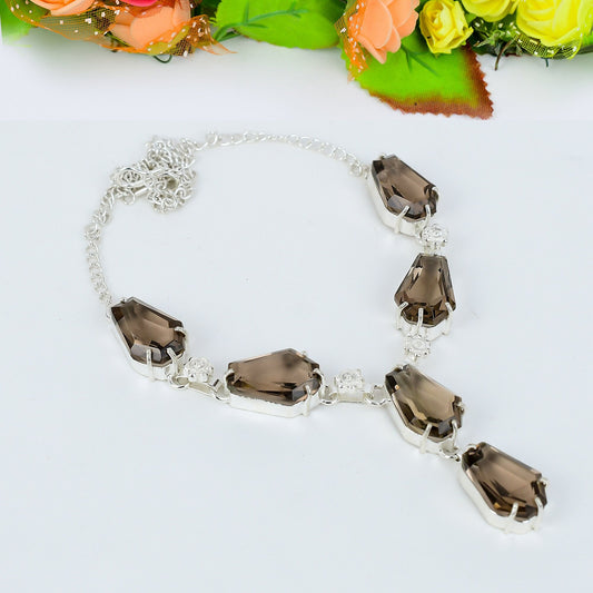Smoky Topaz Sterling Silver Necklace