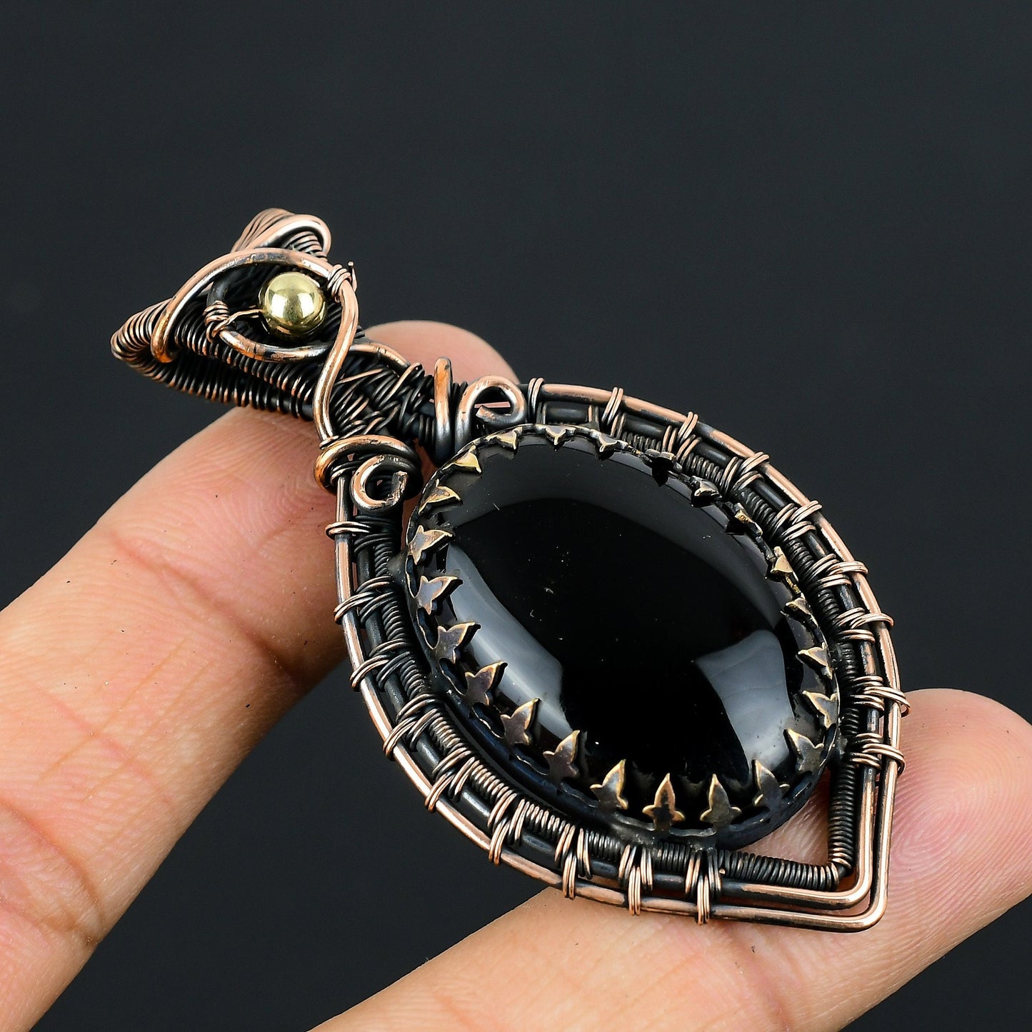 Black Onyx Gemstone Pendant