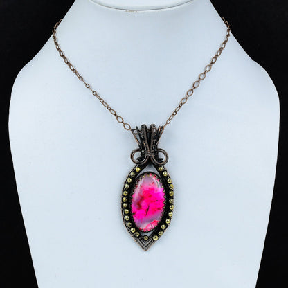 Pink Dendrite Opal Gemstone Pendant