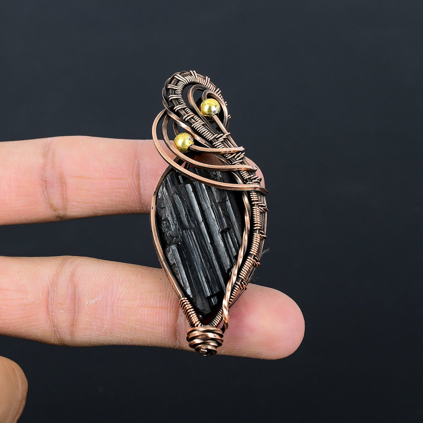 Black Tourmaline Gemstone Pendant