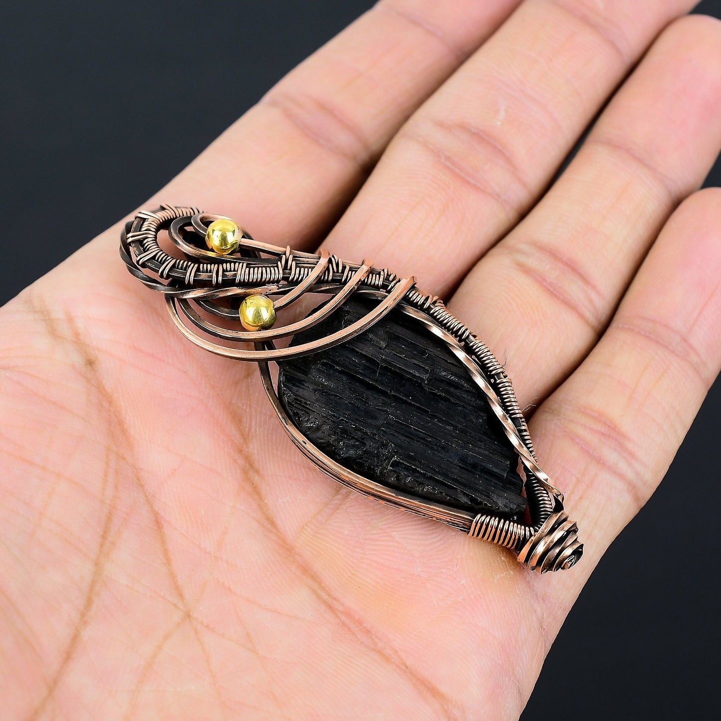 Black Tourmaline Gemstone Pendant