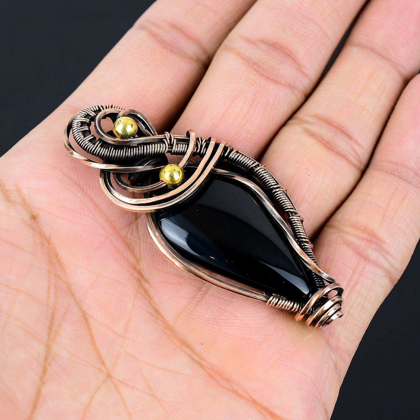 Black Onyx Gemstone Pendant
