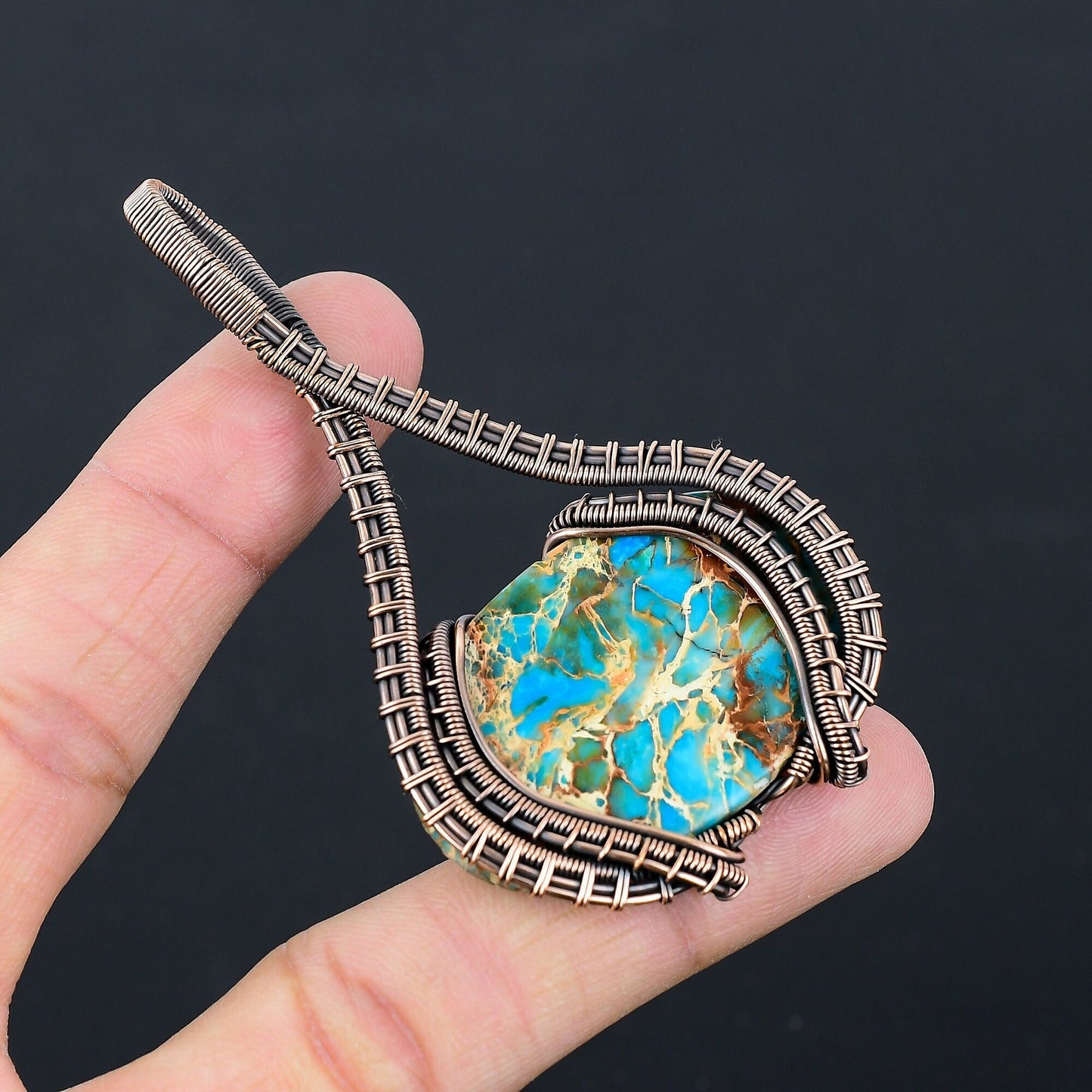 Blue Sea Jasper Gemstone Pendant