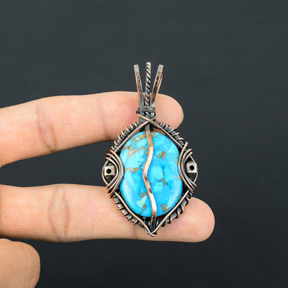 Blue Turquoise Gemstone Pendant