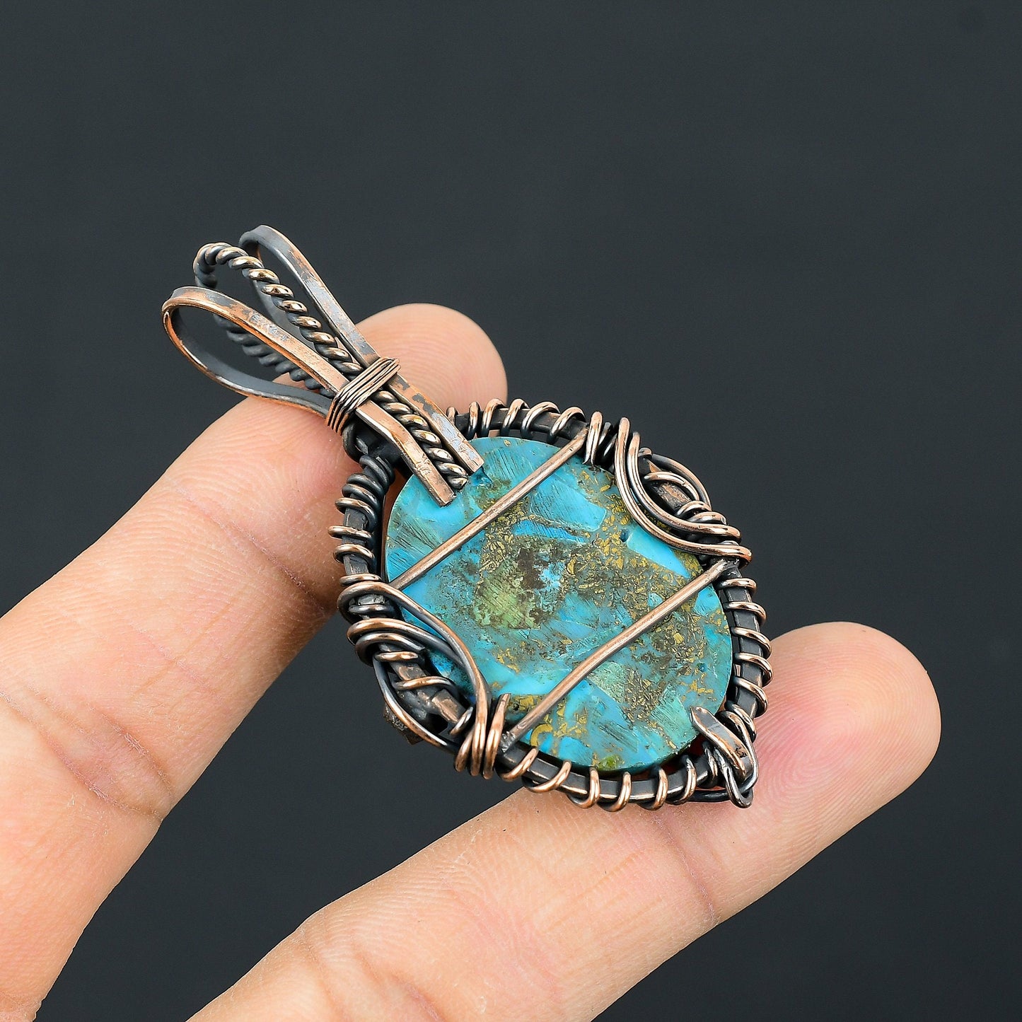 Blue Turquoise Gemstone Pendant