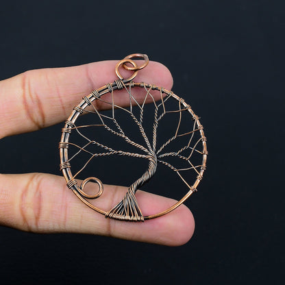 Copper Tree of Life Gemstone Pendant