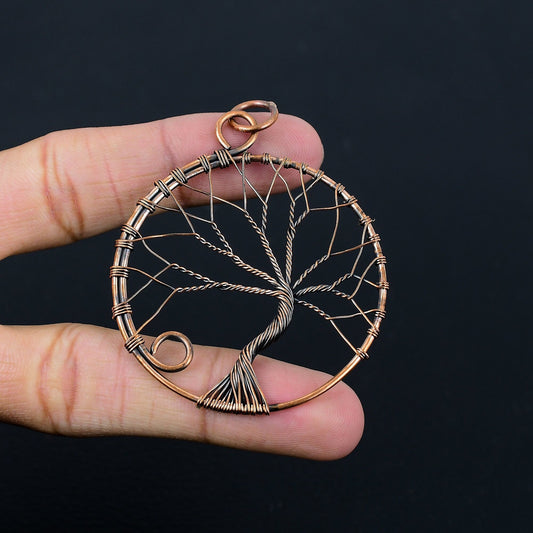 Copper Tree of Life Gemstone Pendant