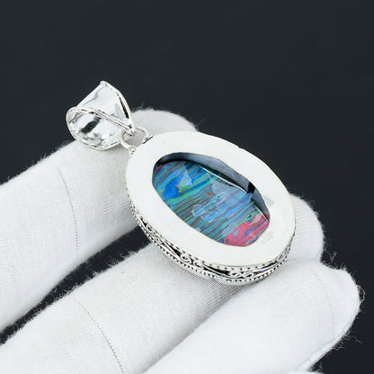 Rainbow Calsilica Gemstone Pendant