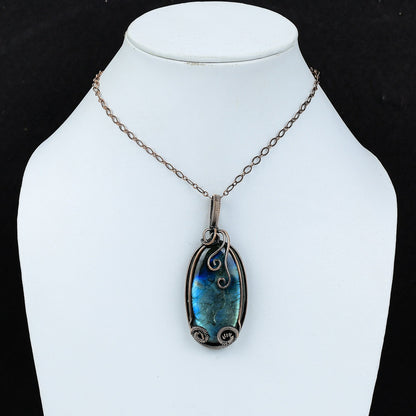 Blue Labradorite Gemstone Pendant