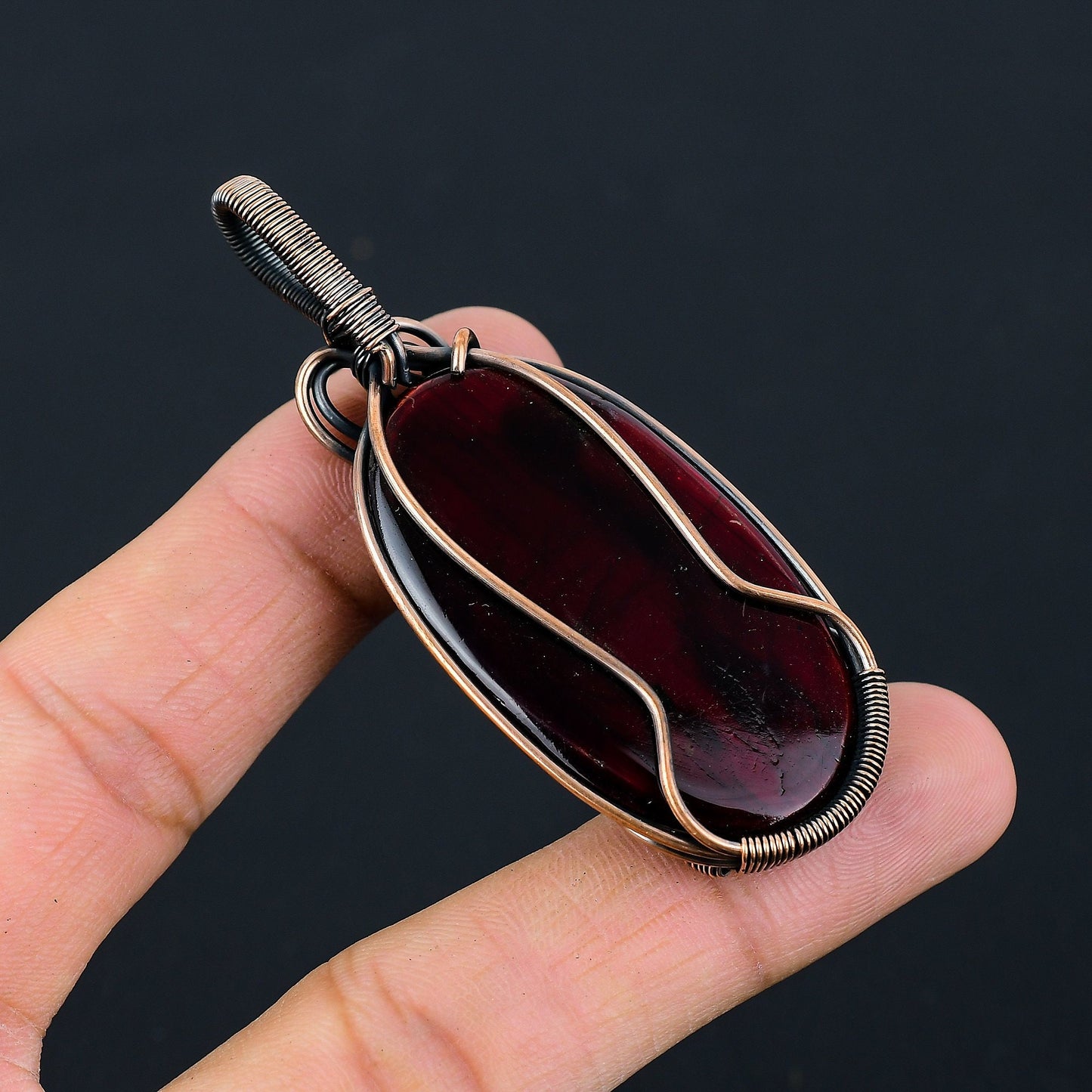 Red Fire Labradorite Gemstone Pendant