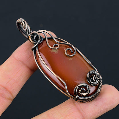 Orange Carnelian Gemstone Pendant