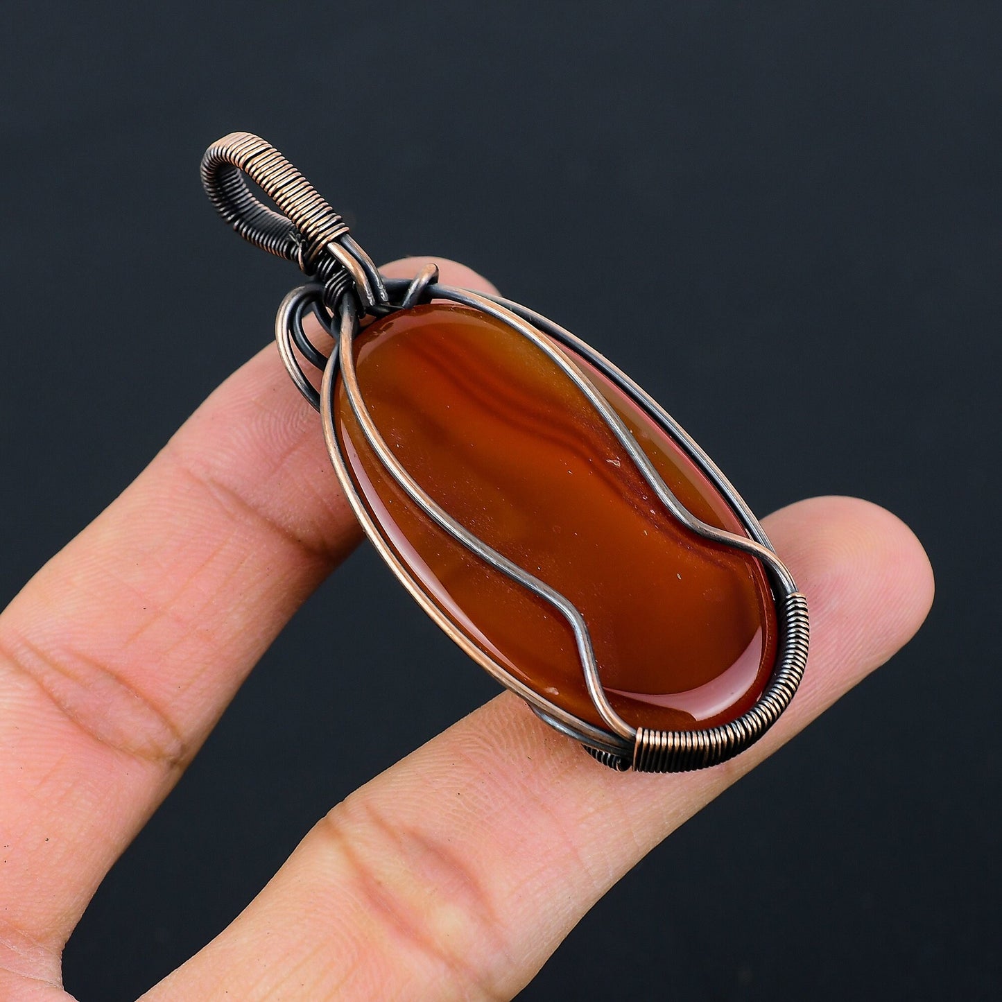 Orange Carnelian Gemstone Pendant