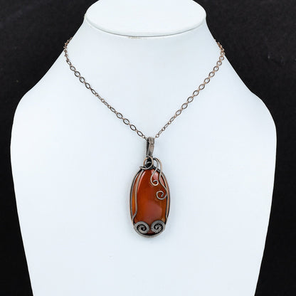 Orange Carnelian Gemstone Pendant