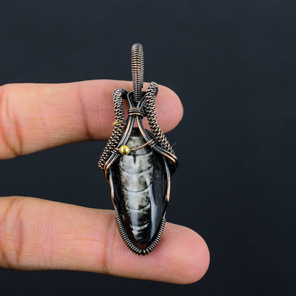 Copper Orthoceras Gemstone Pendant