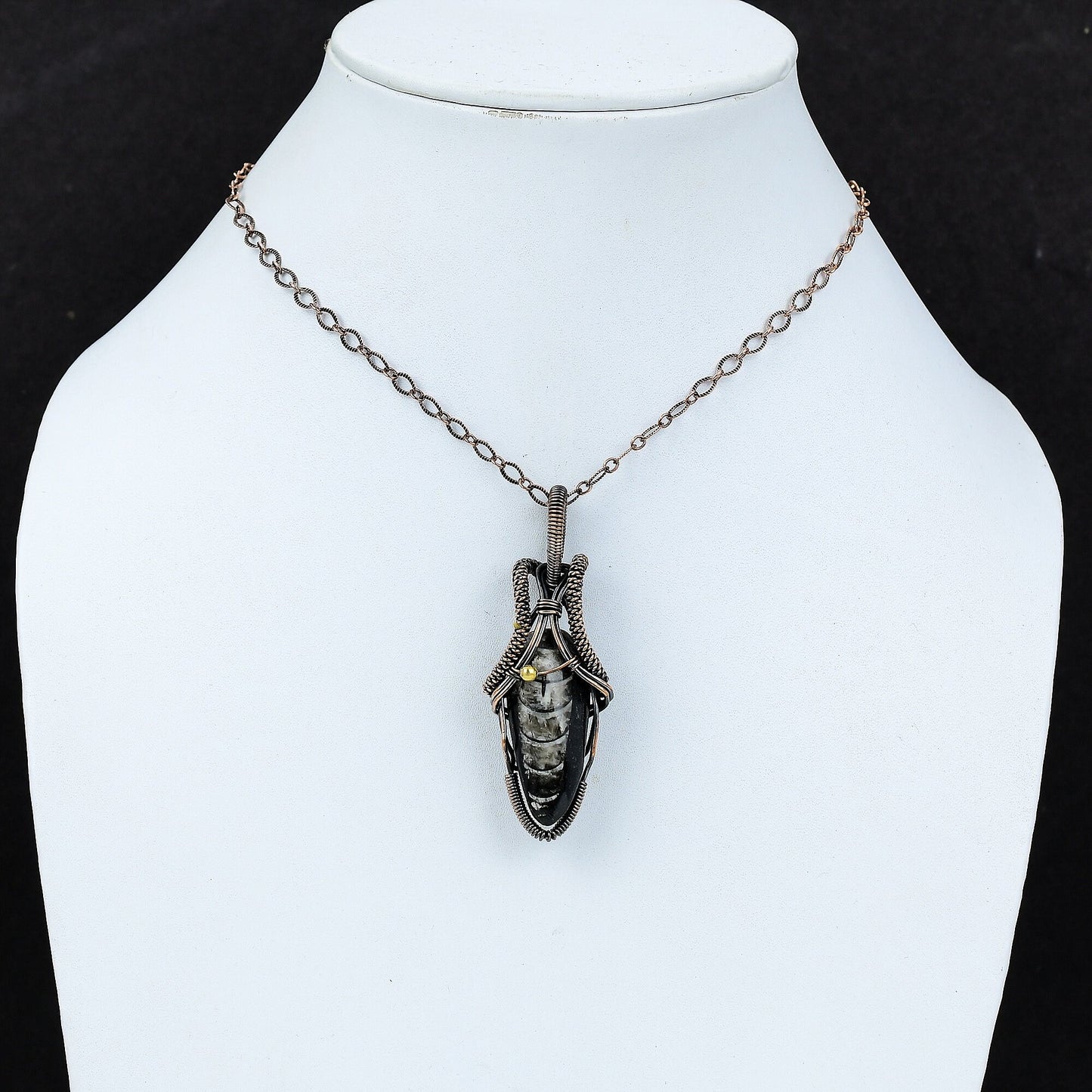 Copper Orthoceras Gemstone Pendant