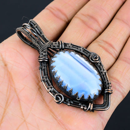 Blue Owyhee Opal Gemstone Pendant