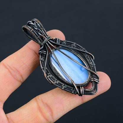 Blue Owyhee Opal Gemstone Pendant