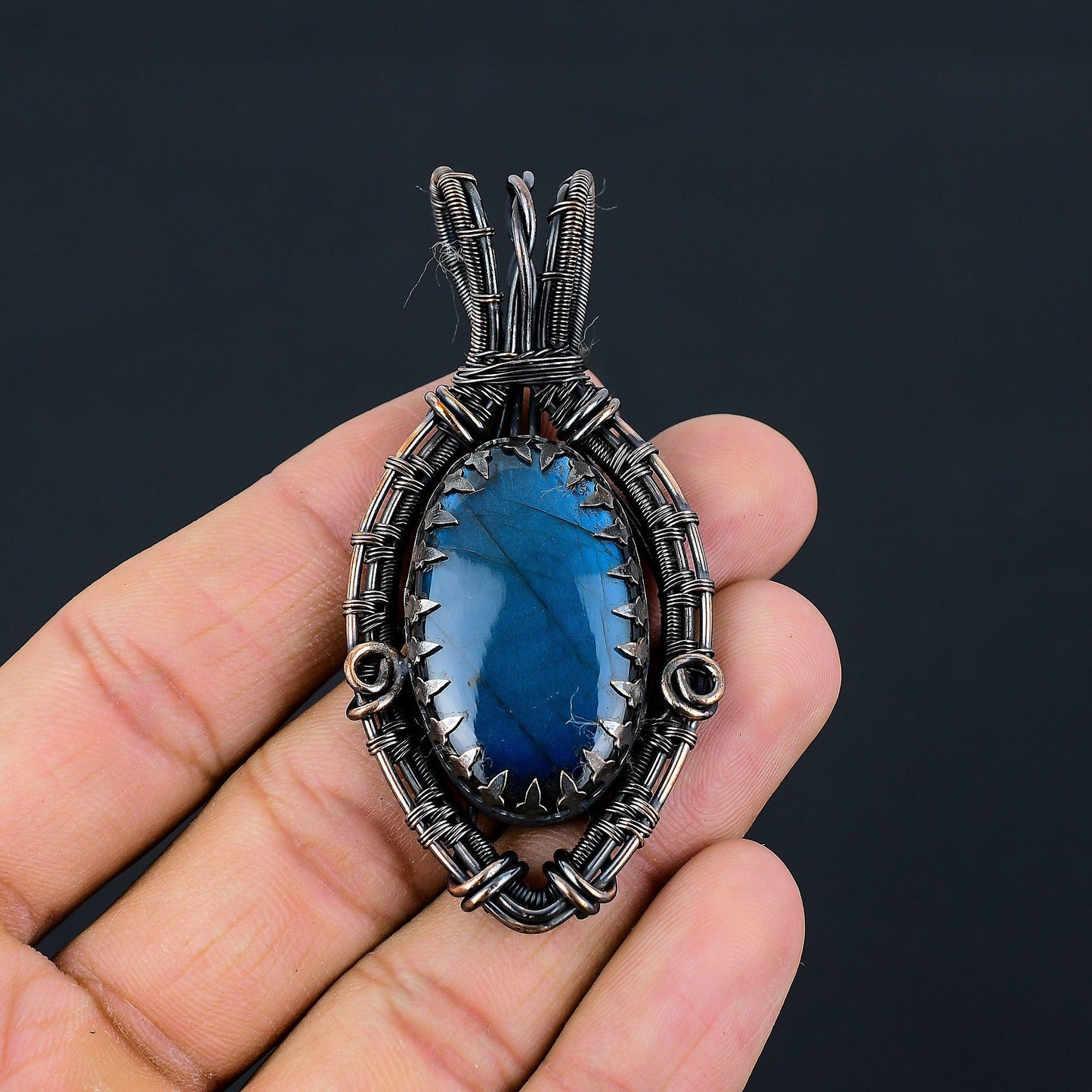 Blue Labradorite Gemstone Pendant