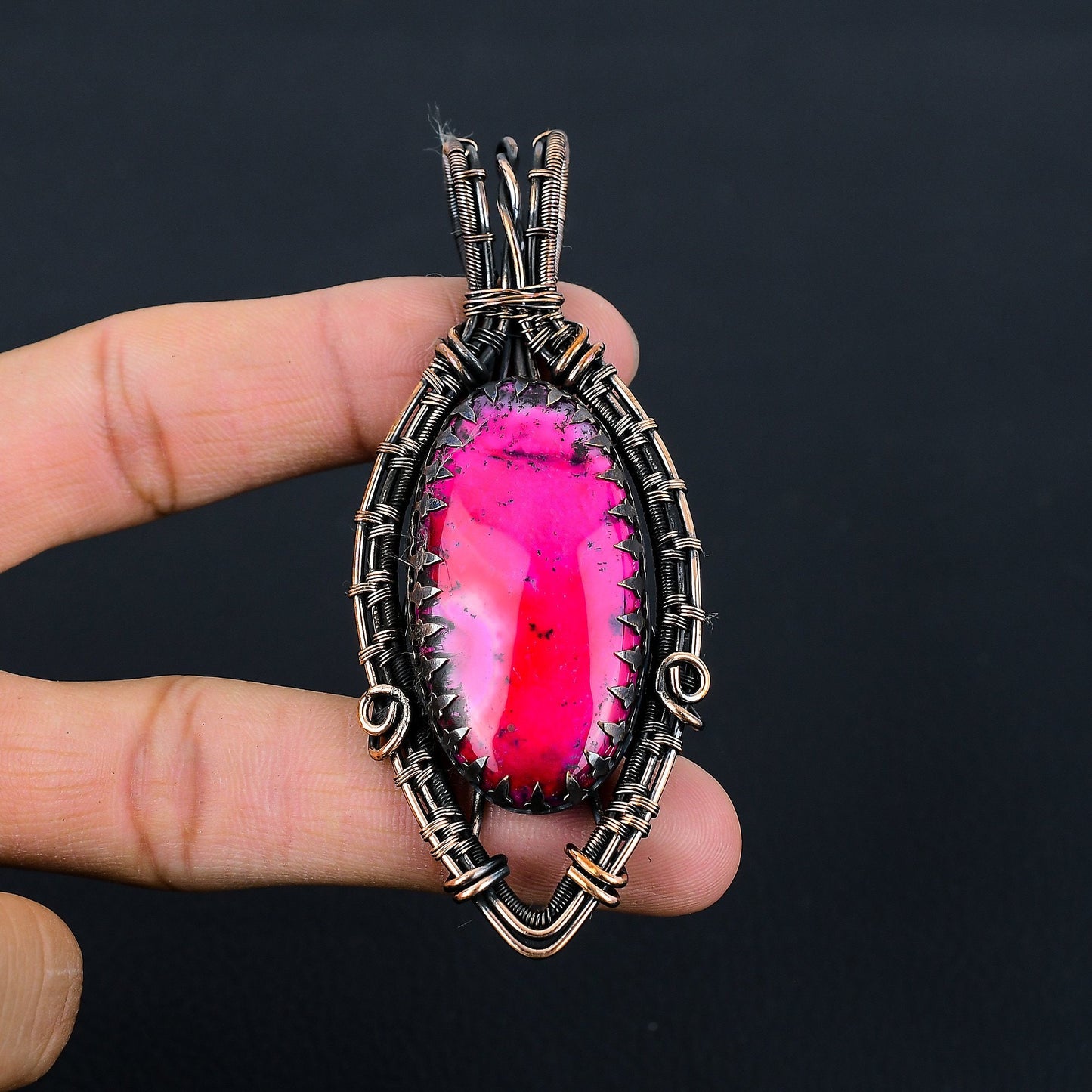 Pink Dendrite Opal Gemstone Pendant
