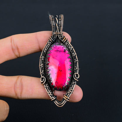 Pink Dendrite Opal Gemstone Pendant