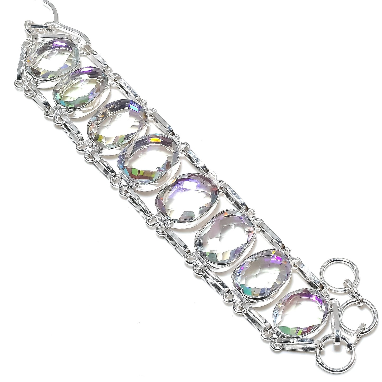 Mystic Rainbow Topaz Silver Bracelet