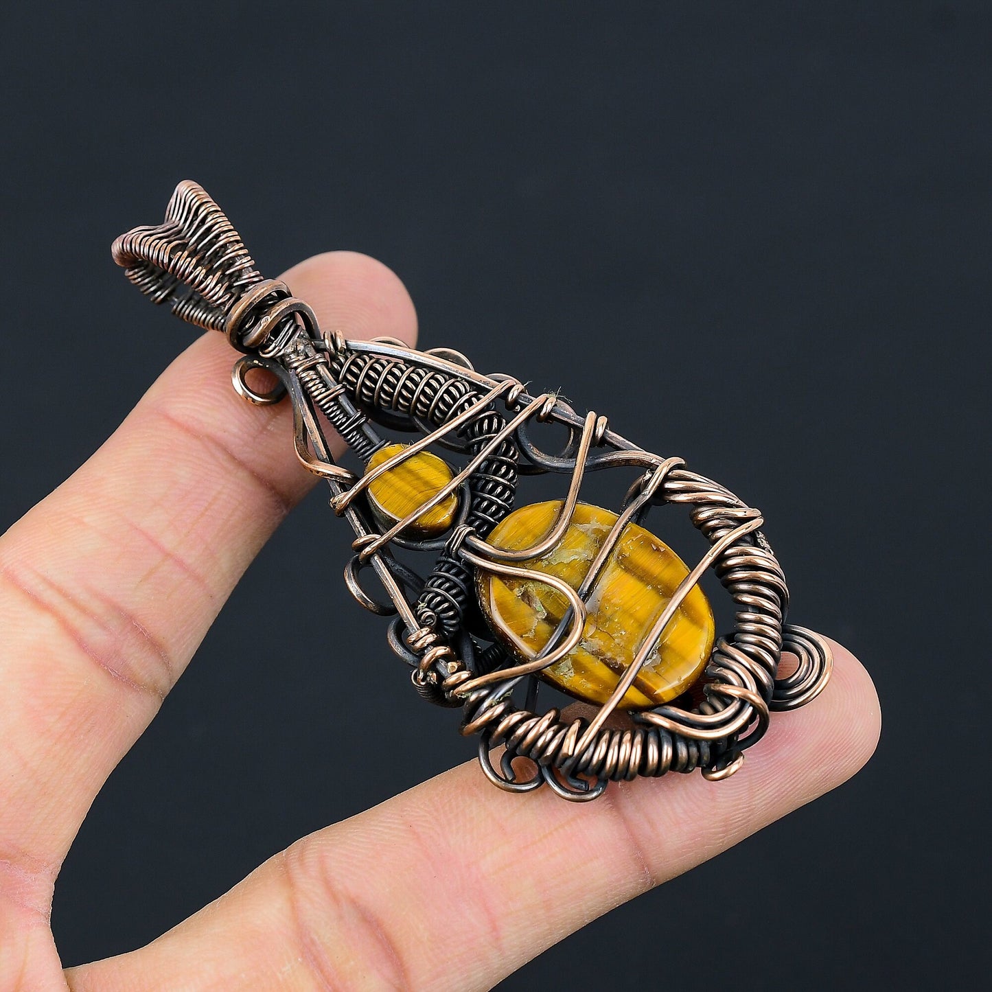 Golden Brown Tiger Eye Gemstone Pendant
