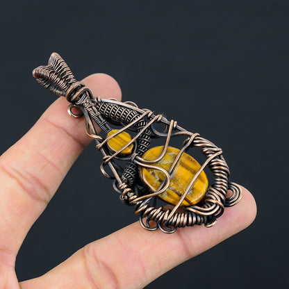 Golden Brown Tiger Eye Gemstone Pendant