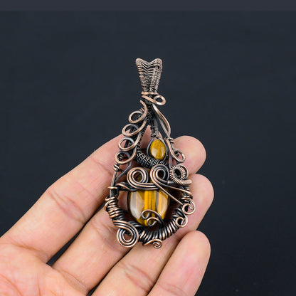 Golden Brown Tiger Eye Gemstone Pendant