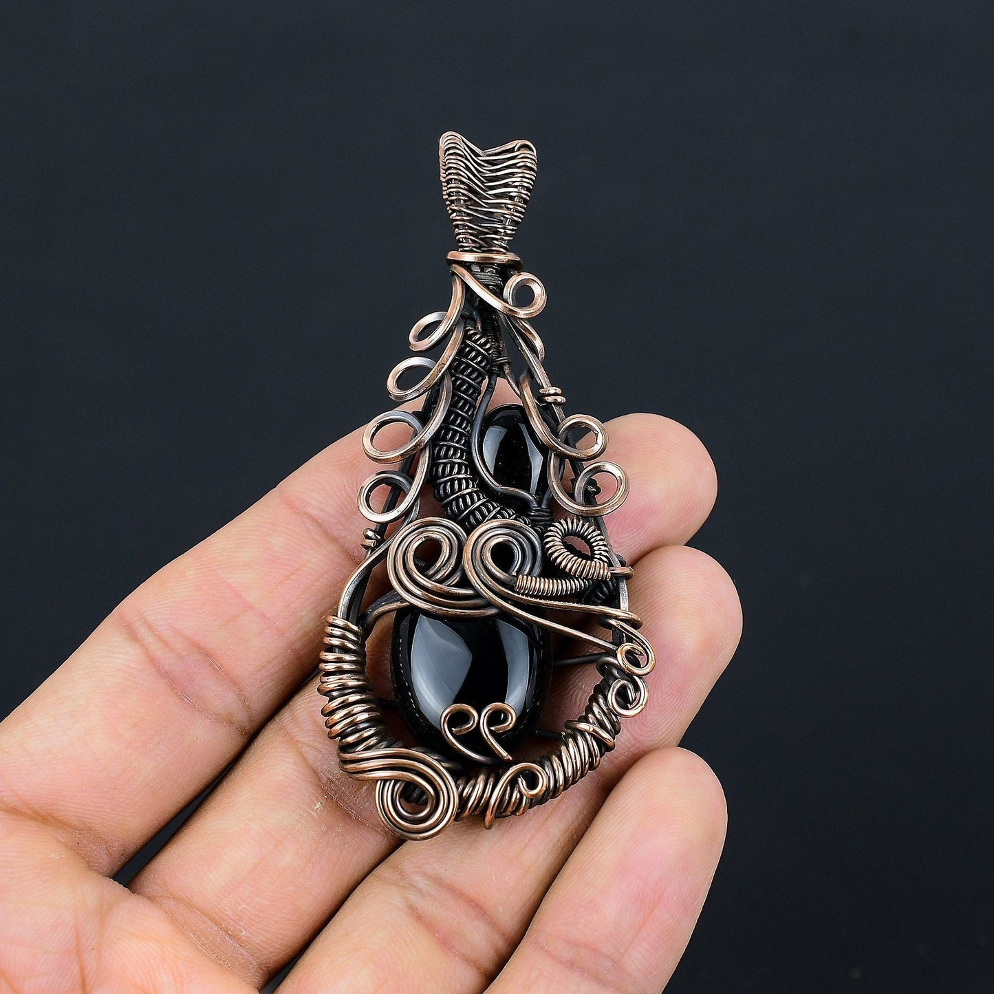 Black Onyx Gemstone Pendant